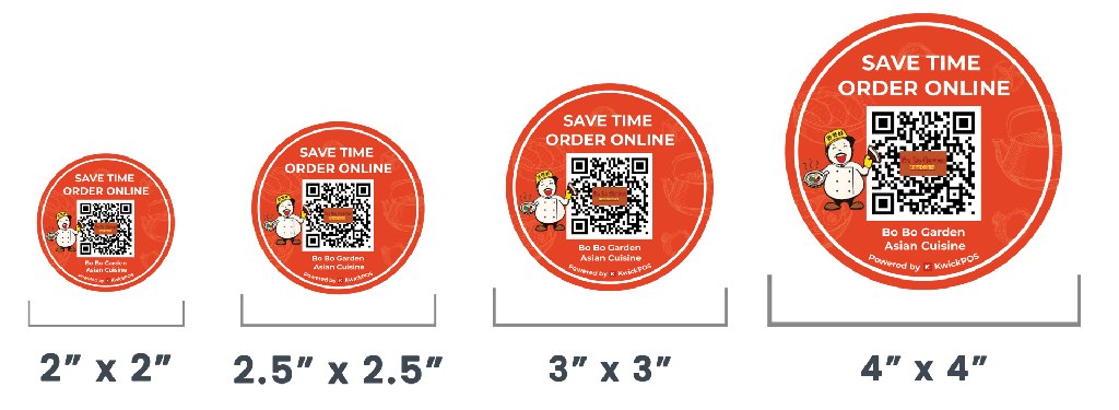 Online Order QR Code Round Sticker (1000, 2" * 2")