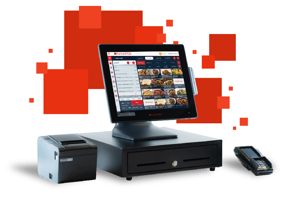 KwickPOS AIO 15" PACKAGE - Hanasis (Blk) (新订单, 专业版, 连接到电脑刷卡)